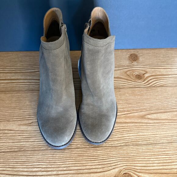 Lucky Brand Waterproof Leather Suede Wedge Yimina Ankle Boot Booties Sz 10 Green - Picture 10 of 16